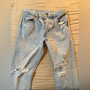 Levi's 501 S Medium wash skinny jeans